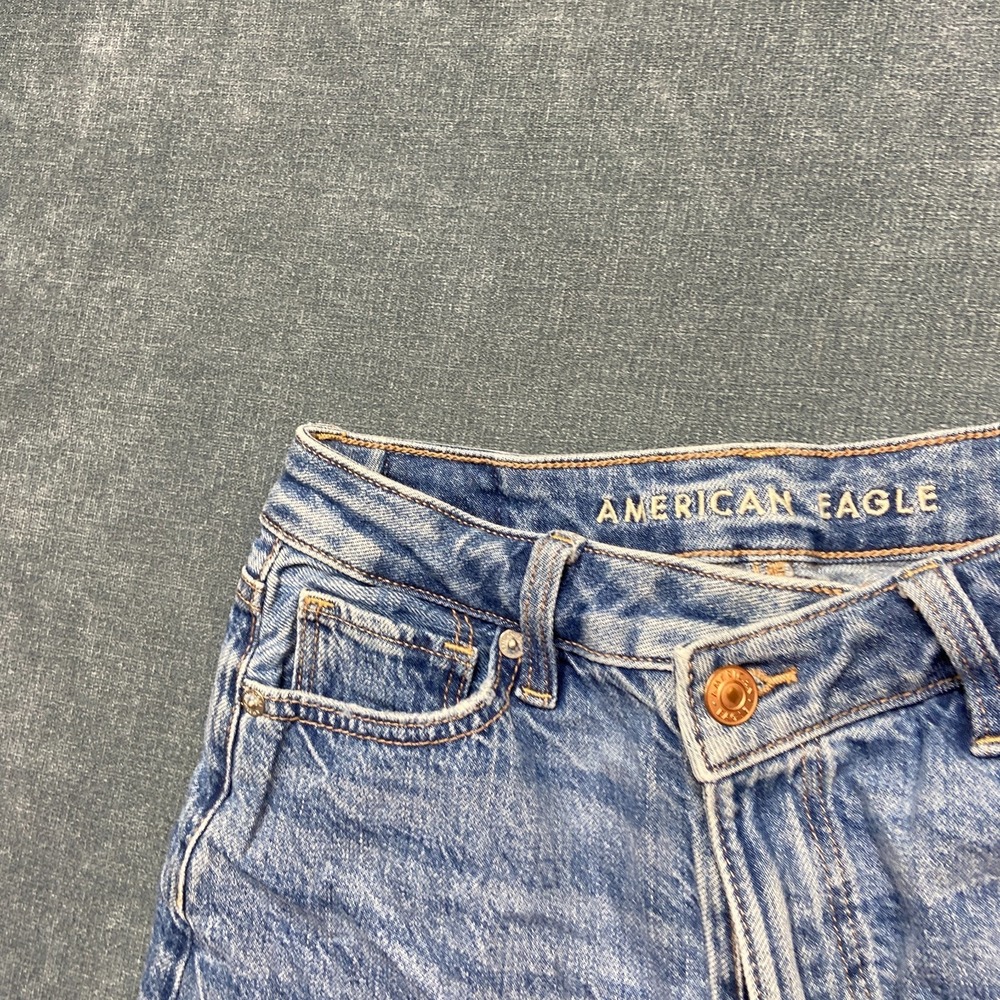 American Eagle Outfitters Denim Shorts Womens 00 Blue Cotton Mid Rise Cuffed Hem - Picture 5 of 16